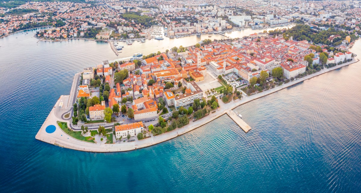 Aerial,View,Of,Zadar,In,Summer,,Croatia