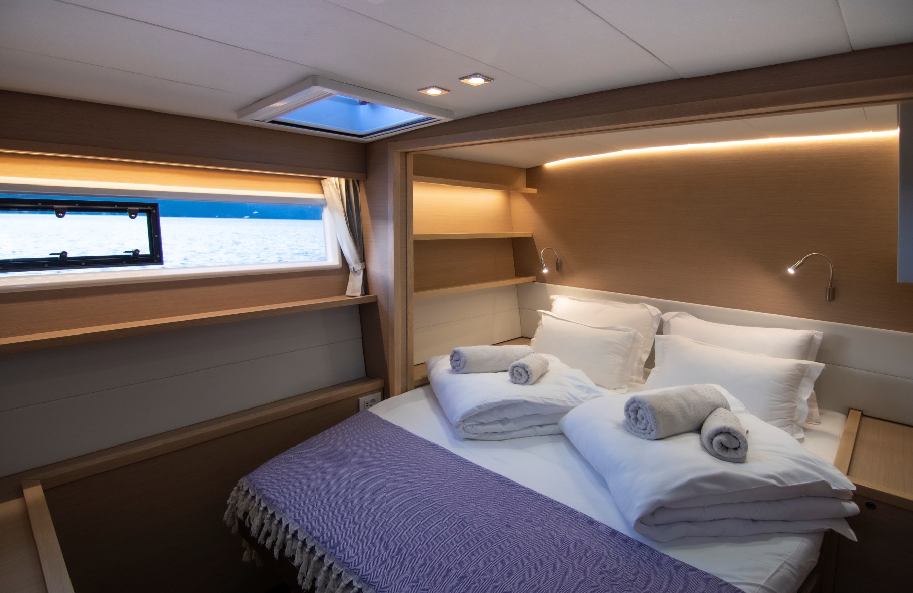 Cool change yacht double bed cabin with a big window