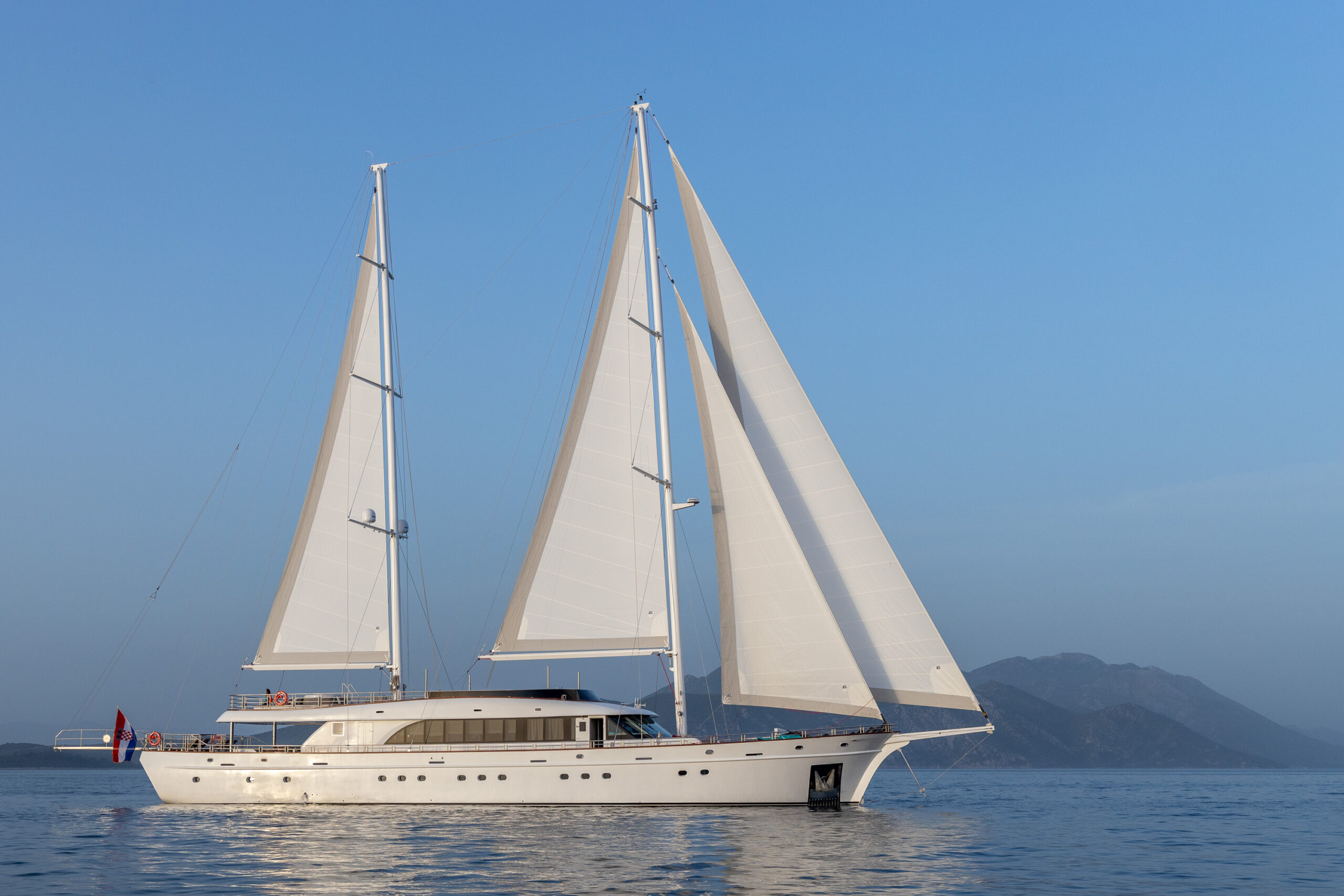 Love Story's luxurious sailing yacht sailing in Croatia.