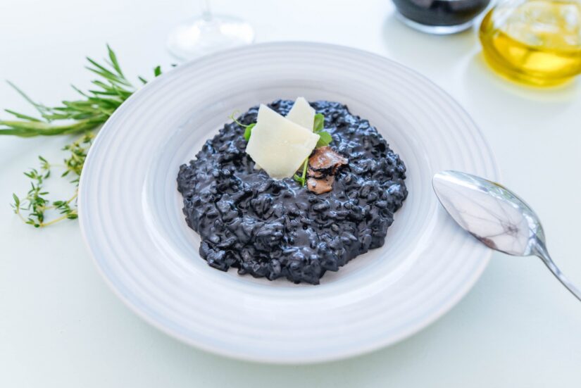black risotto is a must try Croatian food