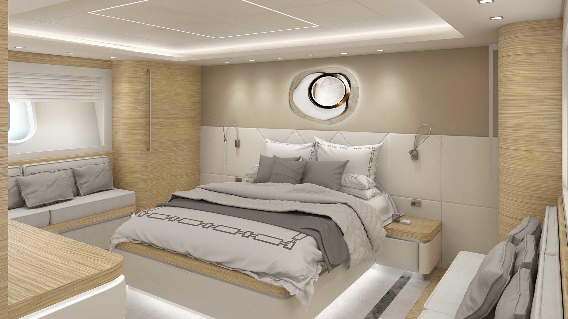 Argo luxury yacht - spacious ensuite cabin with a double bed