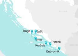 Dubrovnik to Split Gastro Tour map 2024